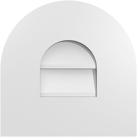 Ekena Millwork Round Top Surface Mount PVC Gable Vent: Non-Functional, w/ 3-1/2"W x 1"P Standard Frame, 12"W x 12"H GVPRT12X1201SN